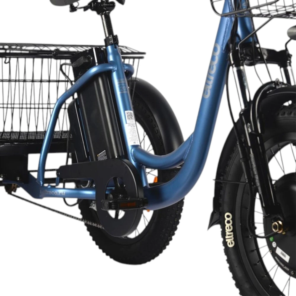 Трёхколёсный электровелосипед Eltreco Porter Fat 500 Синий-матовый 5