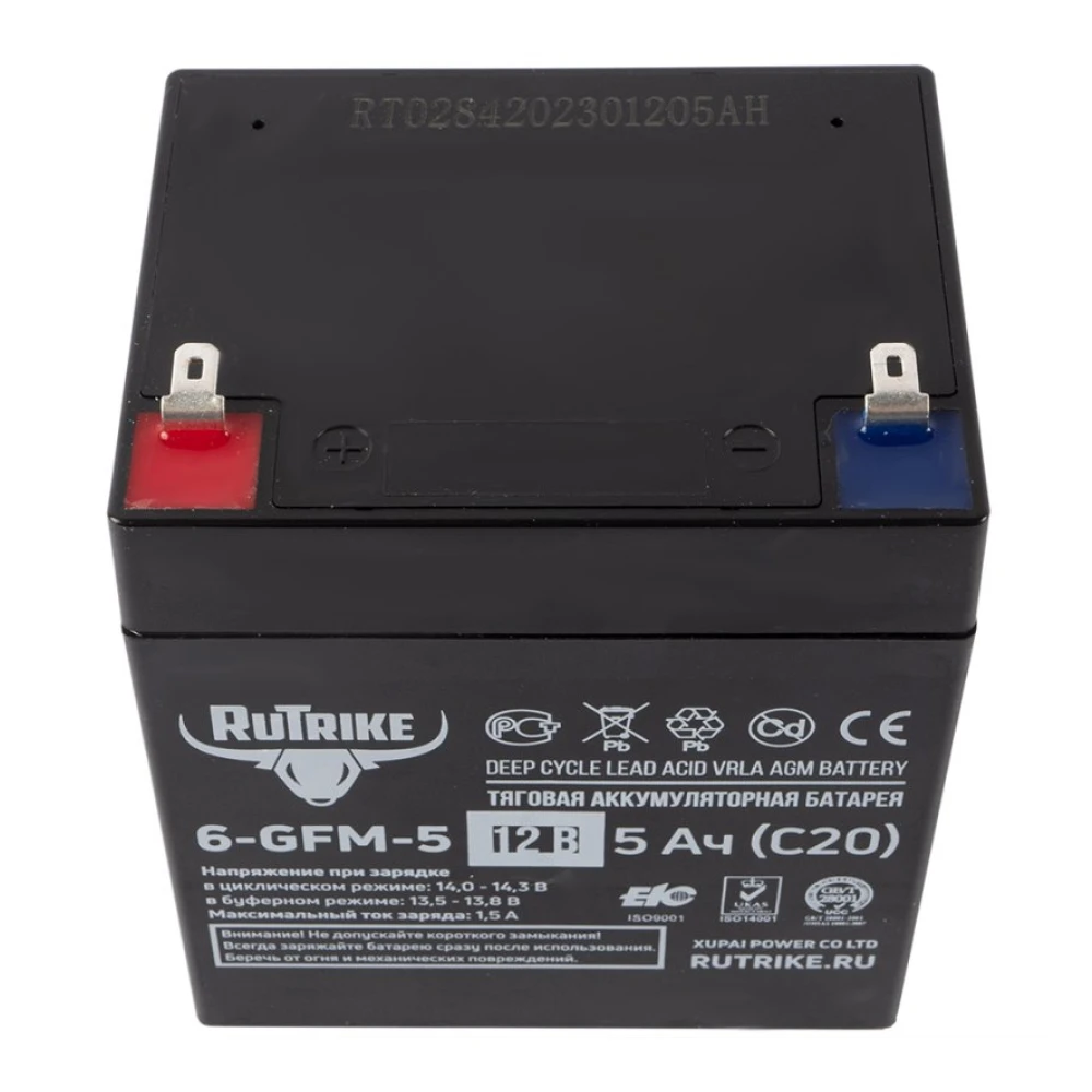Тяговый аккумулятор RuTrike 6-GFM-5 (12V5A/H C20) 4